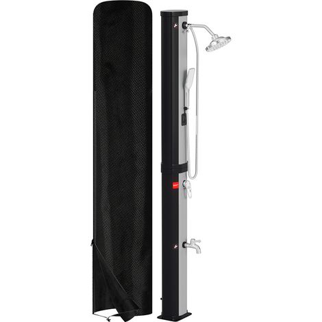 Wolketon Ducha solar exterior 60L, 226cm Ducha de piscina incluida funda protectora y ducha de mano - Plateada