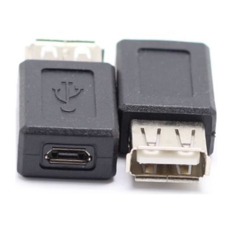 USB female to micro USB female adapter, 5P female port for Android phone, external battery to USB converter. (1/5)
