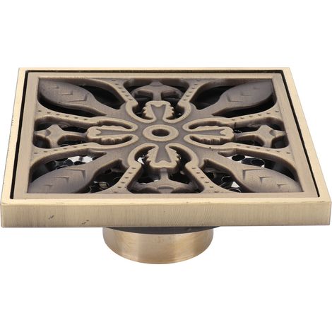 Grille de douche antirouille 10x10cm en cuivre antique pour salle de bain, hôtel et maison (1/5)