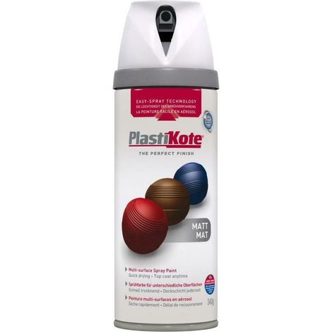 PlastiKote 440.0022101.076 Twist & Spray Satin White 400ml PKT22101
