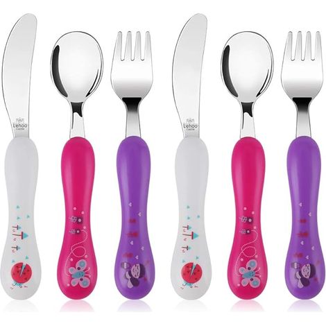 Couvert Enfant Couverts pour Bébé Couteau Cuillere Fourchette Set Bebe pour Filles (1/5)