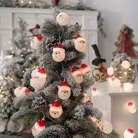 Guirlande lumineuse LED de Noël, 3 mètres, 20 LED, Père Noël, pour sapin, intérieur extérieur, déco festive maison, guirlandes scintillantes pour fêtes, ornements de Noël (1/5)