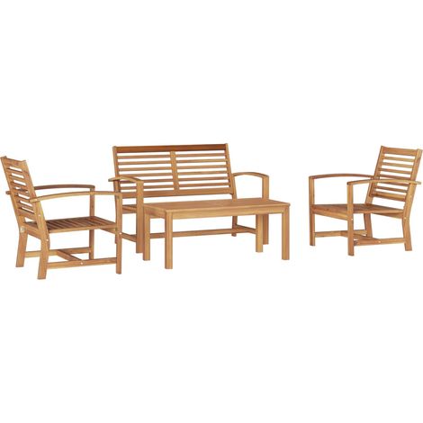 Maison Exclusive - Gartensofa-set 4 pcs Natur Massivholz Teak