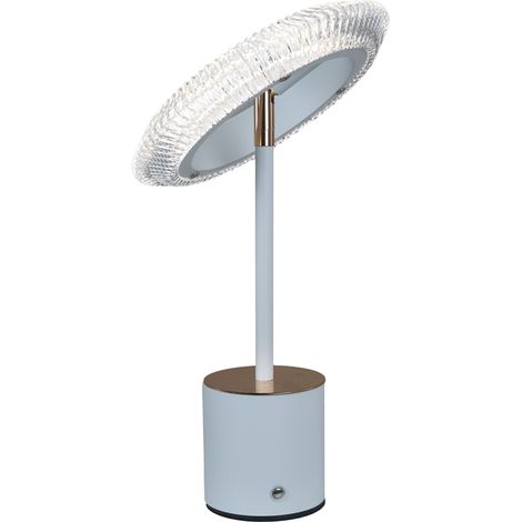L'Arcolaio Lampada Led Kristal Cerchio D 14 Cm H 39 Cm Bianco