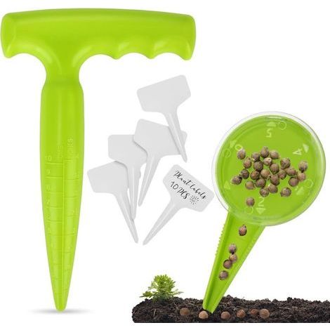 Kit de plantation de bulbes – 2 outils + 10 étiquettes de jardin pour légumes et fleurs