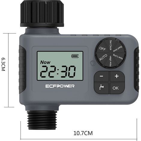 Bewässerungscomputer, Bewässerungstimer mit Regenverzögerung/automatischem und manuellem Modus, IPX5 wasserdicht/großes LCD-Display, Bewässerungstimer für Garten und Rasen (1 Ausgang) (1/4)