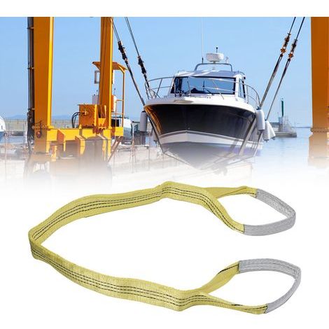 Élingue plate de levage 3T en sangle PES, accessoire grue haute résistance, largeur 75mm, longueur 2 mètres (1/5)