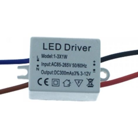 Led Driver CC 300mA 3V-12VDC 3x1W Trasformatore Alimentatore Corrente Costante 3W (1/4)