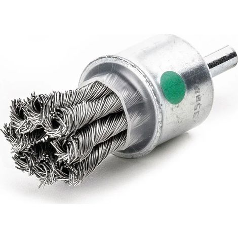 Spazzola metallica lessmann twisted wire pin brush acciaio inox 22mm