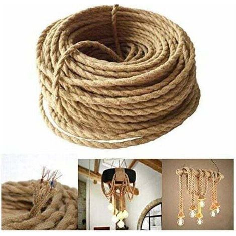 Câble Électrique LED Vintage 10 m – Corde Tressée Industrielle à 2 Cœurs en Cuivre Recouvert pour Suspension DIY et Lustres Rétro (1/5)