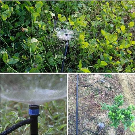 Set di 50 irrigatori a goccia T-Audace 360°, 8 fori, per tubi 4-7 mm, sistema d'irrigazione giardino, blu