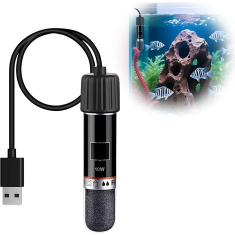 Mini Chauffage Aquarium USB 10w, 26℃ Contrôle Température, Mini Tige Chauffante D'aquarium Chauffage Tortue D'aquarium pour Eau Douce & Marine & 2.5L Petits Aquariums (1/5)