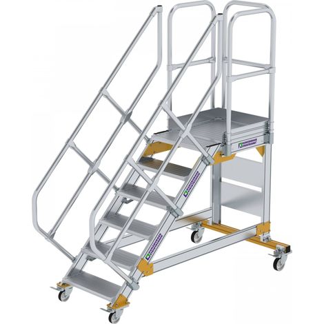 MUNK Plattformtreppe fahrbar 45° Stufenbreite 600mm 6 Stufen (1/2)
