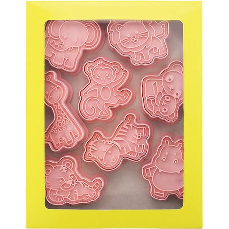 Lot de 8 emporte-pièces animaux en plastique alimentaire pour biscuits, gâteaux, fondant et pâtisserie (1/5)