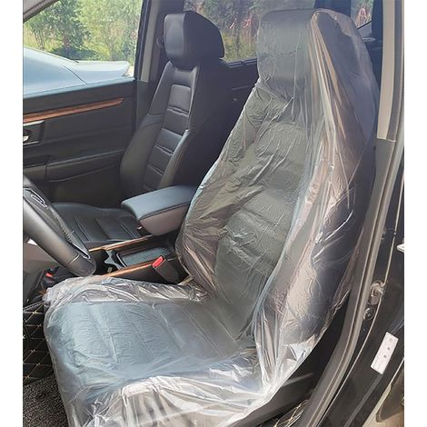 Sollbry Lot de 50 housses de siège de voiture jetables en plastique pour mécanicien (145 × 80 cm) (1/4)