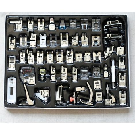 Juego profesional de 52 prensatelas para máquinas de coser, que incluye prensatelas multifuncionales, apto para máquinas de coser Brother, Singer y domésticas juego de prensatelas 505A +