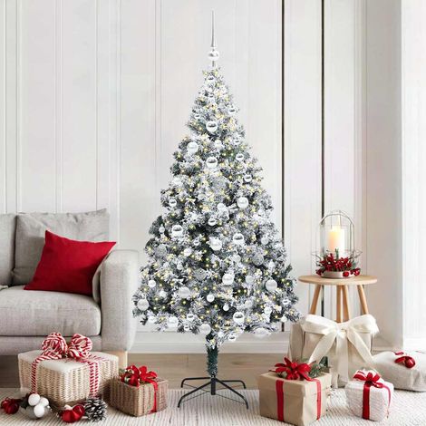 Künstlicher Weihnachtsbaum mit 300 LEDs mit Ständer Weiß 180 cm (1/5)