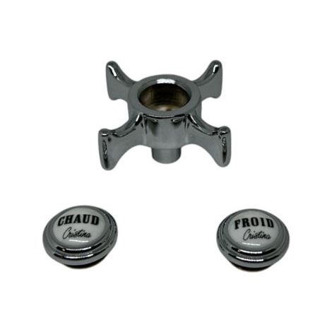 Ricambio maniglia cromo con placchette per miscelatore Canova Cristina CRIPR2361Q51 (1/2)