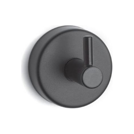 Appendino bagno gancio singolo a muro in acciaio inox finitura nera opaca  MONDE-N kamalu