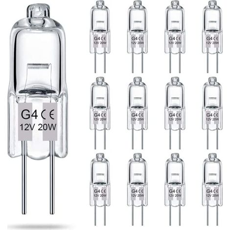 Lampadina alogena G4 12V 20W – Luce bianca calda 2700K – 280 lumen – Dimmerabile – Per lampadari e illuminazione decorativa (confezione da 12)