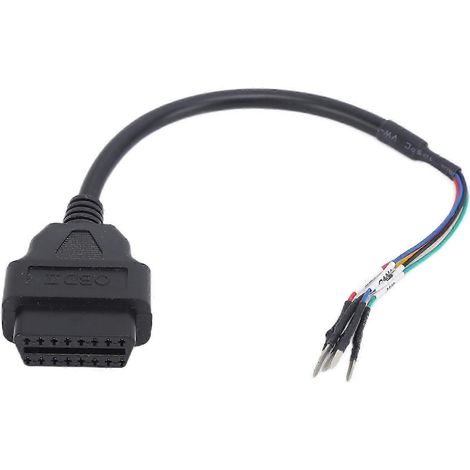 Adaptateur de connecteur OBD 16 broches en ABS noir pour outil de diagnostic moteur, compatible avec camions, véhicules et motos. WHBYV (1/4)