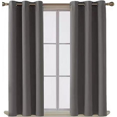 (2xL117xH137, Gris) Rideau Occultant 2 Pièces, Rideau Thermique Isolant Anti Chaleur Tenture Opaque à Oeillets Isolation Lumiere Anti UV Decoration Chambre Maison Salon Intérieurs. (1/5)
