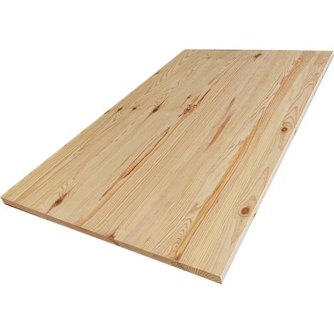 Plateau de table en bois massif pin rustique 120x80 cm – Épaisseur 22 mm – Panneauté – Facile à entretenir et à découper