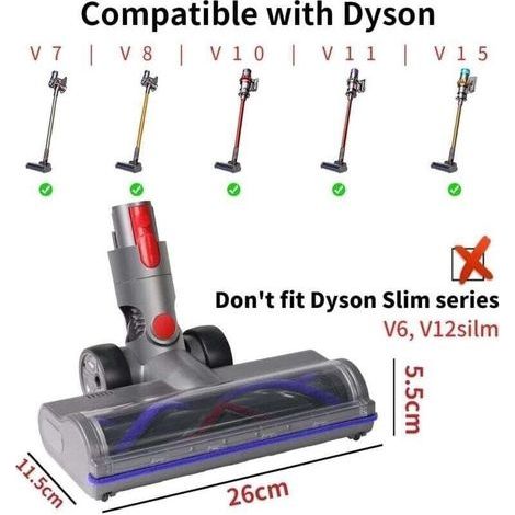 Tête de Brosse Motorisée avec 5 Lumières LED pour Sols Durs Parquets Compatible Aspirateurs (1/5)