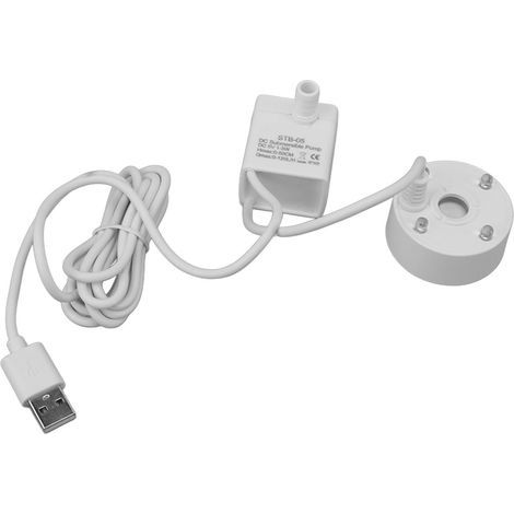 USB misting system with pump, colorful LED lighting, fountain, atomizer, humidifier, 5V, machine for pond, garden, office, white (1/5)