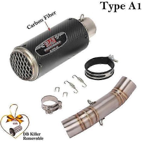 Tubo De Escape De Fibra De Carbono Para Motocicleta, Silenciador Trasero De 51mm, Db Killer, Para Honda Nx500 Nx 500, Ao 2024( Type A1) (1/5)