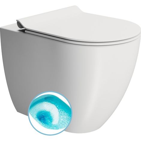 Cuvette de WC PURA, Swirlflush, 36x55cm, siphon en S/siphon en P, blanc double mat (1/2)