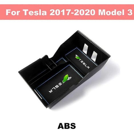 Boîte de rangement pour accoudoir central de voiture (1 pièce), en ABS floqué, pour console centrale Tesla Model 3 (2017-2020), cadre et boîtier de rangement pour véhicule. (1/5)