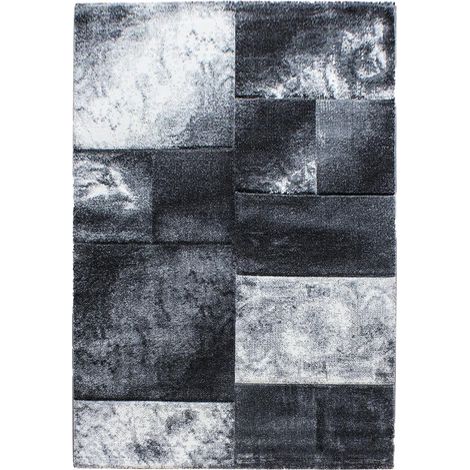 Tapis salon et chambre 160x230 gris clair et gris foncé tissé (1/5)