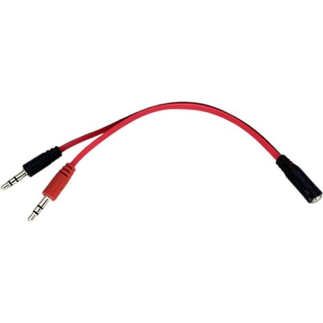 Câble répartiteur audio en Y de 3,5 mm, 20 cm, 1 répartiteur mâle/femelle vers 2 répartiteurs mâle/femelle, convient aux câbles plats pour casque et microphone. (1/5)