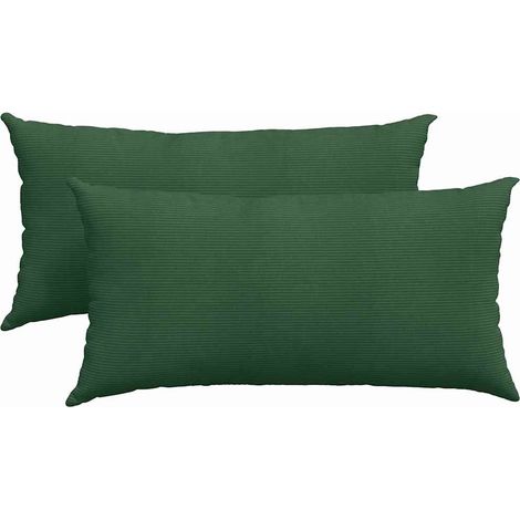 Maison Exclusive - Cuscini da Divano 2 pcs Verde Scuro 80 x 40 cm Tessuto in Cords