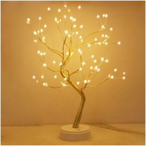 Arbre Lumineux LED 108 Ampoules Blanc Chaud, Branches Flexibles, Alimentation USB ou Piles, Décoration Intérieure (1/5)