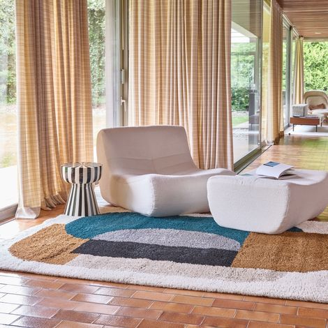 Tapis intérieur shaggy. motifs géométriques. multicolore 160 x 230 cm