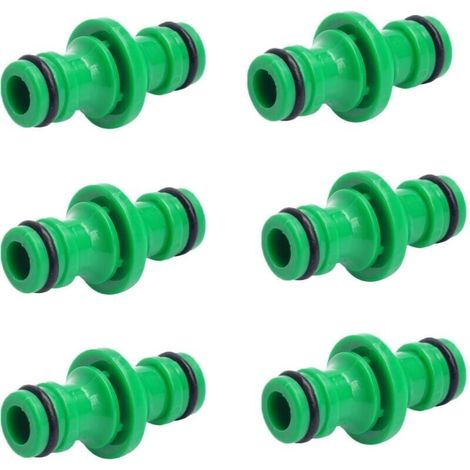 Conector doble de manguera de 6 piezas, conectores macho dobles, accesorios para conectar mangueras de jardín (verde) (1/5)