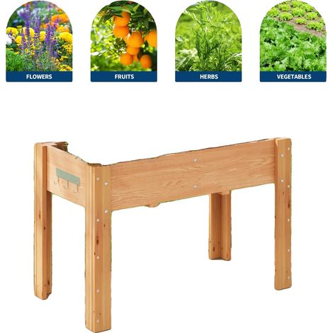 Macetero, 119 x 76 x 57 cm, 100 % madera maciza de abeto, requiere montaje, estructura robusta con refuerzo, apto para diversas plantas. (1/5)