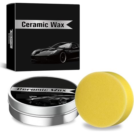 Cire De Polissage Pour Revêtement De Voiture,Car Care Polish with Sponge,Élimination De La Rayure Auto Céramique Titane,Strong Protection Car Coating Polishing Waxs,100g (1/5)