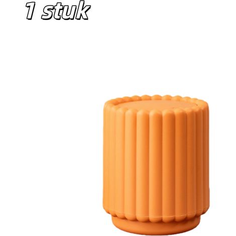 Petite poubelle cylindrique avec couvercle pour cuisine chambre salle de bain et autres espaces intérieurs couleur orange (1/5)