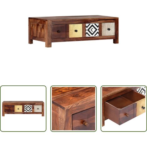 Bois de rose - Table basse 90x50x30 cm Bois massif (1/5)