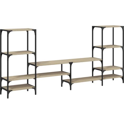 Mobile TV multimediale scaffale per televisione televisore buffet sala da pranzo soggiorno camera da letto rovere Sonoma 206,5 x 28,5 x 95 cm derivati del legno marrone 020027519