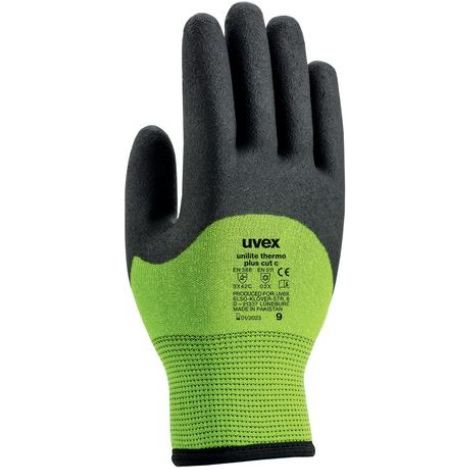 Uvex Unilite Thermo Plus Cut C 60591 Winterschutzhandschuhe - 11 (XXL) - Schwarz / Grün (1/2)