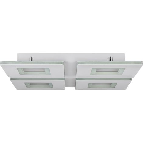 Eglo Connect LED Deckenleuchte Padrogiano-Z weiß 45 x 45 cm mit vier Quadraten Deckenlampen