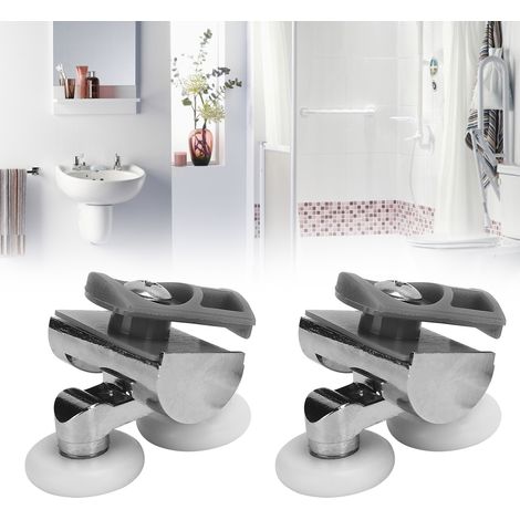 Puertas correderas para baño, rodillo de puerta de doble rodamiento de 23 mm, rodillos superior e inferior, suspensión de ruedas de nailon, rodillo guía silencioso. (1/5)