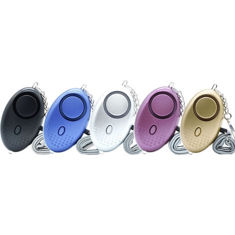 Porte-clés alarme de sécurité personnelle, lot de 5 alarmes personnelles 140 dB, alarme d'autodéfense d'urgence avec lumière LED pour femmes (1/5)