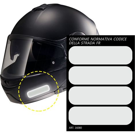 Set Adesivi Rifrangenti per Casco 4 Pz - Colore: BIANCO