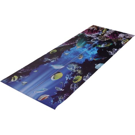 Lot de 2 autocollants 3D océan pour porte, adhésifs, texture gaufrée mate, 38.5x200cm, décoration murale originale maison (DZMT062) (1/5)