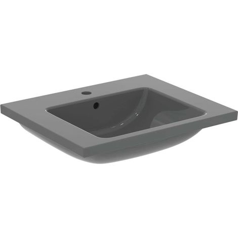 Ideal Standard i.Life B - Möbelwaschbecken 61x51 cm, mit Überlauf, Hahnloch, grau glänzend T460558 (1/5)